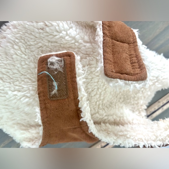 AFP All For Paws Brown & Cream Sherpa Pet Cat & Dog Coat/ Wrap/ Sweater - Picture 11 of 12